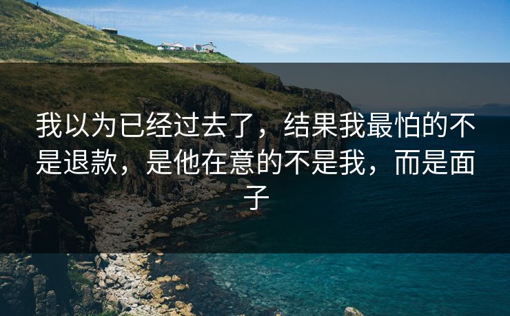 我以为已经过去了，结果我最怕的不是退款，是他在意的不是我，而是面子
