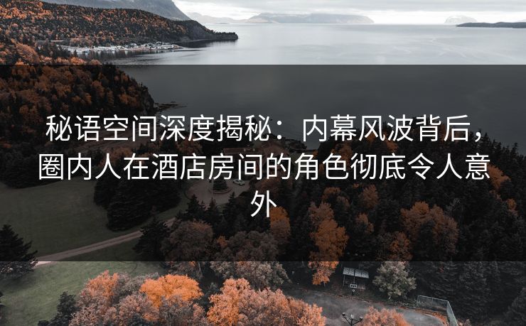 秘语空间深度揭秘:内幕风波背后,圈内人在酒店房间的角色彻底令人意外