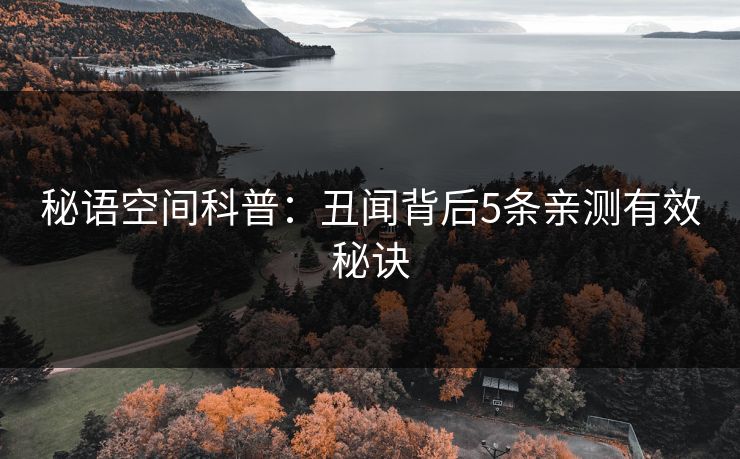 秘语空间科普：丑闻背后5条亲测有效秘诀